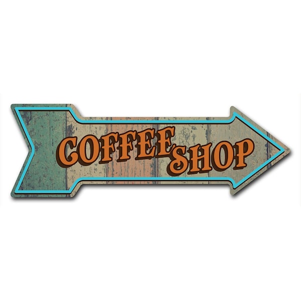 Coffee Shop Arrow Decal Funny Home Decor 24in Wide